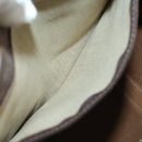 CELINE Macadam Canvas Boston Bag PVC Leather Brown Gold Auth ep13212-21