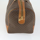 CELINE Macadam Canvas Boston Bag PVC Leather Brown Gold Auth ep13212-5