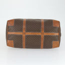CELINE Macadam Canvas Boston Bag PVC Leather Brown Gold Auth ep13212-9