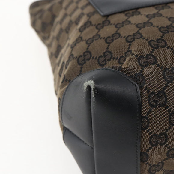 GUCCI GG Canvas Tote Bag Black Silver 019 0401 Auth ep13216