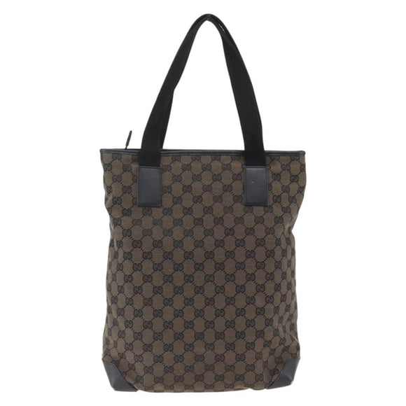 GUCCI GG Canvas Tote Bag Black Silver 019 0401 Auth ep13216