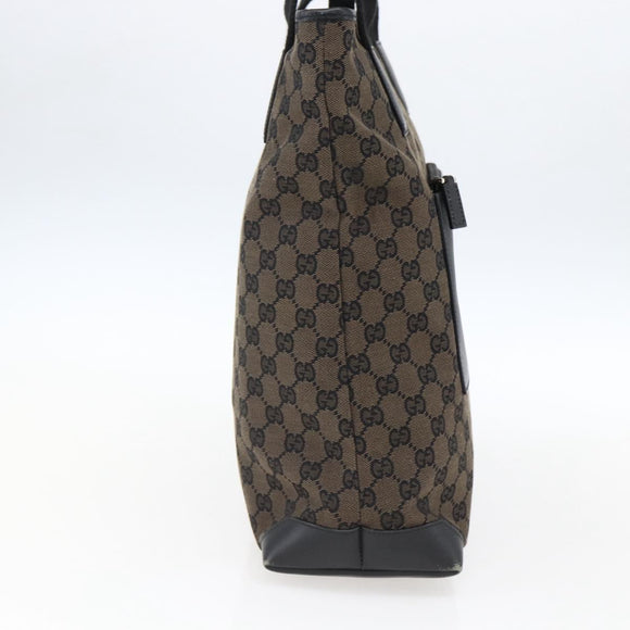 GUCCI GG Canvas Tote Bag Black Silver 019 0401 Auth ep13216