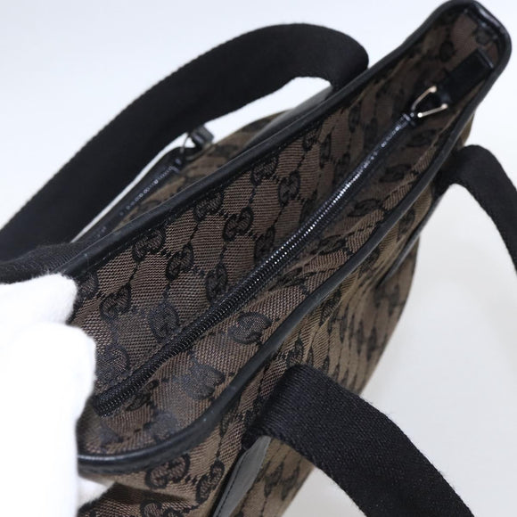 GUCCI GG Canvas Tote Bag Black Silver 019 0401 Auth ep13216