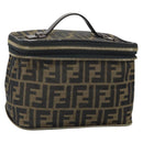 FENDI Zucca Canvas Hand Bag Brown Black Auth ep13217-1