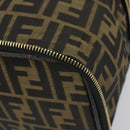 FENDI Zucca Canvas Hand Bag Brown Black Auth ep13217-15