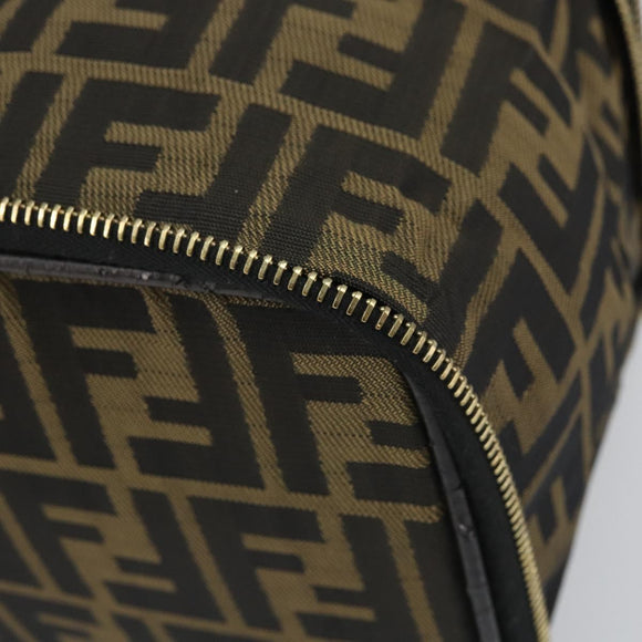 FENDI Zucca Canvas Hand Bag Brown Black Auth ep13217