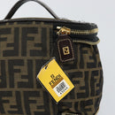 FENDI Zucca Canvas Hand Bag Brown Black Auth ep13217-9