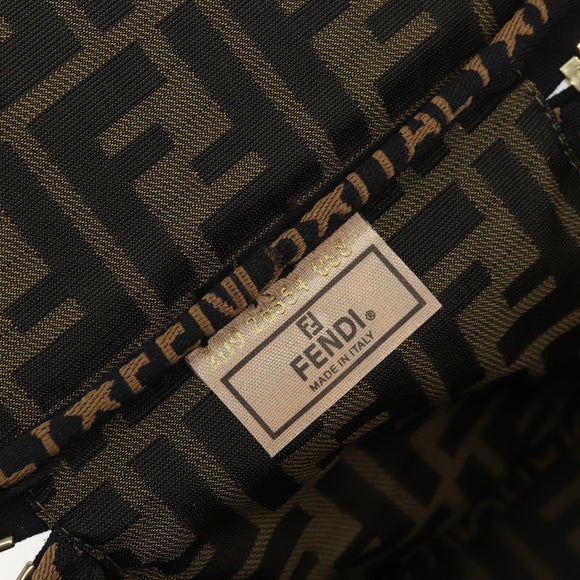 FENDI Zucca Canvas Hand Bag Brown Black Auth ep13217