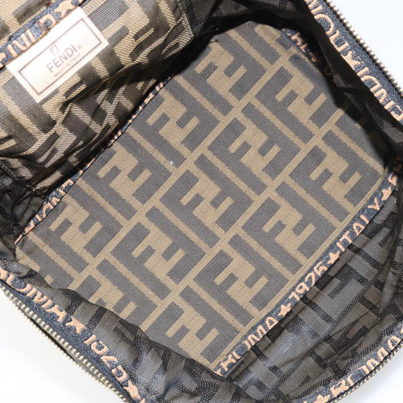 FENDI Zucca Canvas Hand Bag Brown Black Auth ep13217