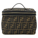 FENDI Zucca Canvas Hand Bag Brown Black Auth ep13217-13