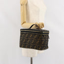 FENDI Zucca Canvas Hand Bag Brown Black Auth ep13217-21