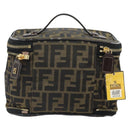 FENDI Zucca Canvas Hand Bag Brown Black Auth ep13217-2