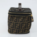 FENDI Zucca Canvas Hand Bag Brown Black Auth ep13217-3