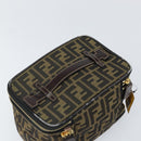 FENDI Zucca Canvas Hand Bag Brown Black Auth ep13217-6
