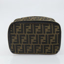 FENDI Zucca Canvas Hand Bag Brown Black Auth ep13217-5
