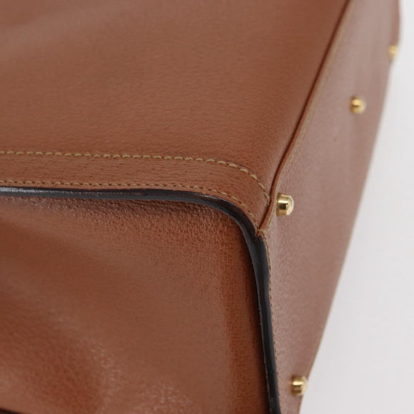 GUCCI Bamboo Hand Bag Leather Brown Gold 002 1186 0260 Auth ep13219