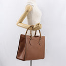 GUCCI Bamboo Hand Bag Leather Brown Gold 002 1186 0260 Auth ep13219-21