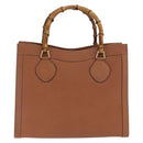 GUCCI Bamboo Hand Bag Leather Brown Gold 002 1186 0260 Auth ep13219-2