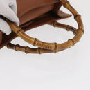 GUCCI Bamboo Hand Bag Leather Brown Gold 002 1186 0260 Auth ep13219-7
