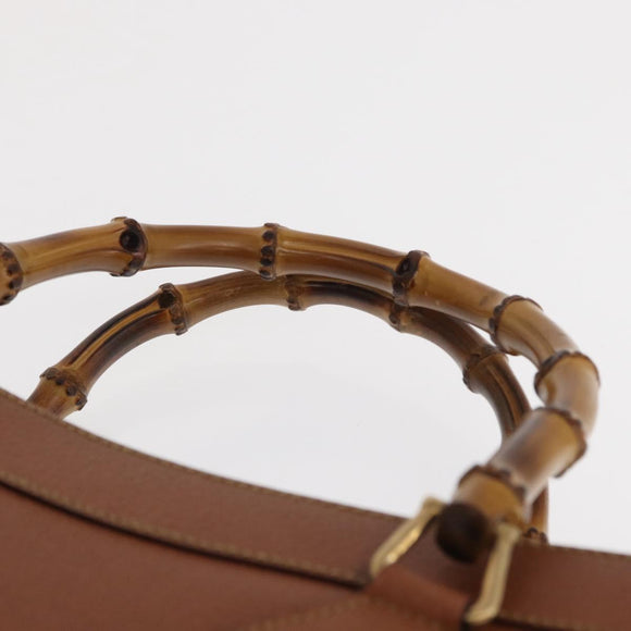 GUCCI Bamboo Hand Bag Leather Brown Gold 002 1186 0260 Auth ep13219