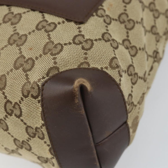 GUCCI Tote Bag Canvas Beige Silver 019 0402 1705 Auth ep13220