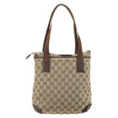 GUCCI Tote Bag Canvas Beige Silver 019 0402 1705 Auth ep13220-3