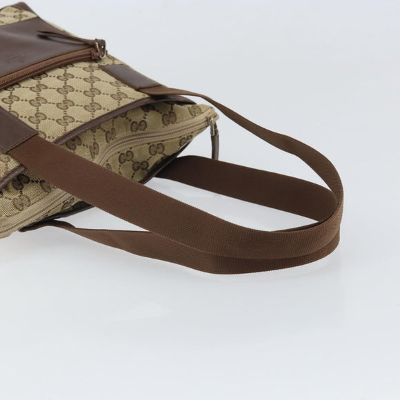 GUCCI Tote Bag Canvas Beige Silver 019 0402 1705 Auth ep13220