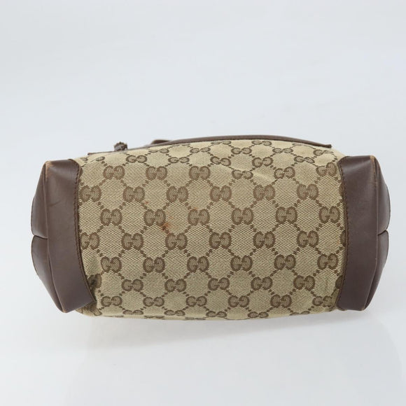 GUCCI Tote Bag Canvas Beige Silver 019 0402 1705 Auth ep13220