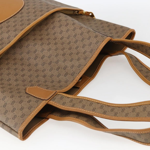 GUCCI Micro GG Supreme Tote Bag PVC Beige Gold 002 39 0054 Auth ep13221