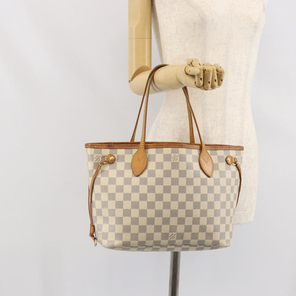 LOUIS VUITTON Damier Azur Neverfull PM Tote Bag N41362 LV Auth ep13222