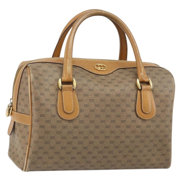 GUCCI Micro GG Supreme Boston Bag PVC Beige Gold 002 58 0165 Auth ep13225