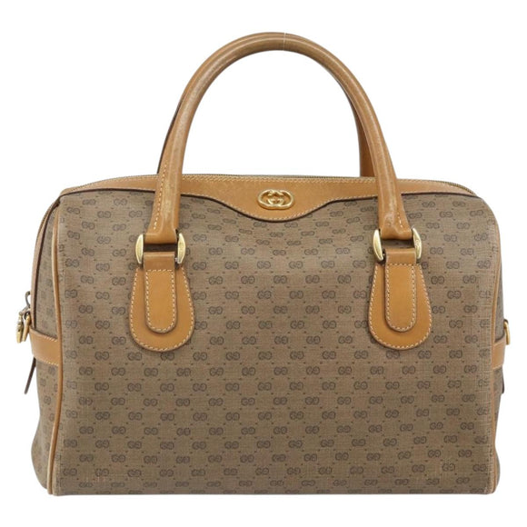 GUCCI Micro GG Supreme Boston Bag PVC Beige Gold 002 58 0165 Auth ep13225