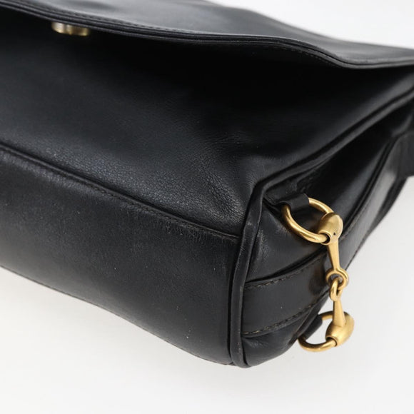 GUCCI Umhängetasche Leder Schwarz Silber 001 2214 Auth ep13226