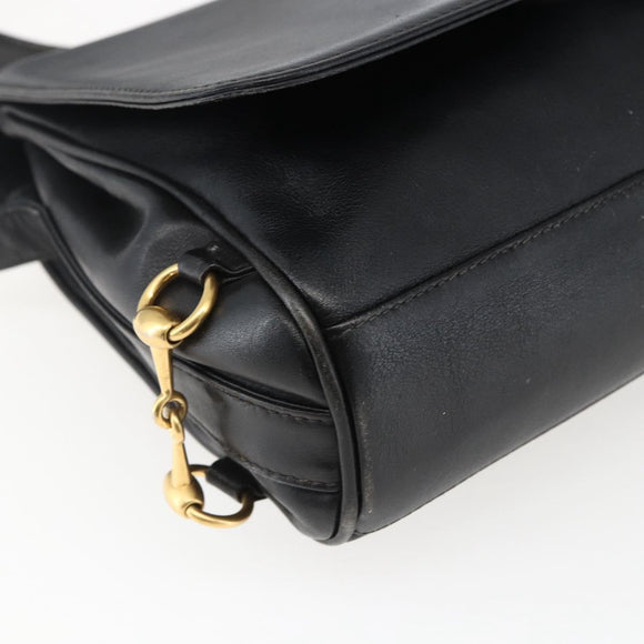 GUCCI Umhängetasche Leder Schwarz Silber 001 2214 Auth ep13226