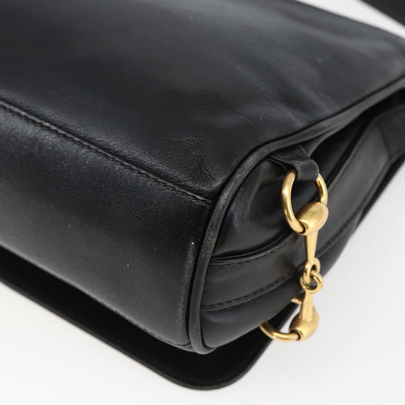 GUCCI Umhängetasche Leder Schwarz Silber 001 2214 Auth ep13226