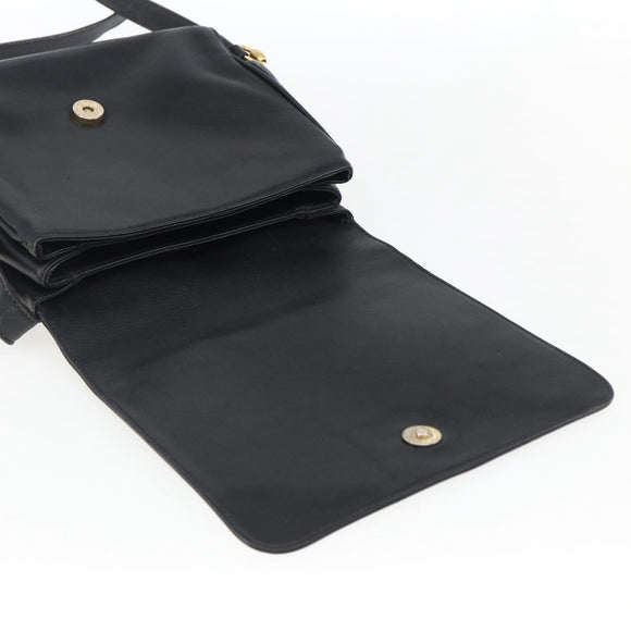 GUCCI Umhängetasche Leder Schwarz Silber 001 2214 Auth ep13226