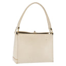 GUCCI Hand Bag Leather White Silver Auth ep13227-1