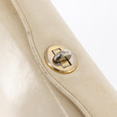 GUCCI Hand Bag Leather White Silver Auth ep13227-10