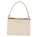 GUCCI Hand Bag Leather White Silver Auth ep13227-13
