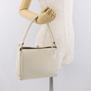 GUCCI Hand Bag Leather White Silver Auth ep13227-24