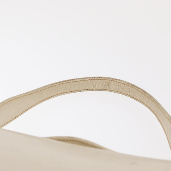 GUCCI Hand Bag Leather White Silver Auth ep13227