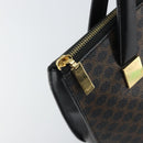 CELINE Macadam Canvas Hand Bag PVC Leather Black Gold Auth ep13232-18