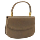 GUCCI Hand Bag Leather Brown Gold Auth ep13233-1