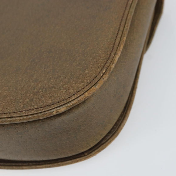 GUCCI Hand Bag Leather Brown Gold Auth ep13233
