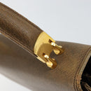 GUCCI Hand Bag Leather Brown Gold Auth ep13233-10