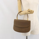 GUCCI Hand Bag Leather Brown Gold Auth ep13233-23