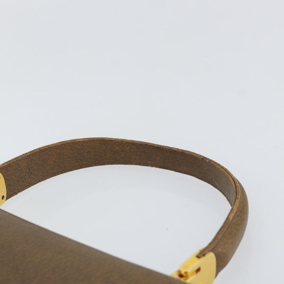 GUCCI Hand Bag Leather Brown Gold Auth ep13233