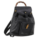 GUCCI Bamboo Backpack Leather Black Gold 003 1705 0030 Auth ep13234-1