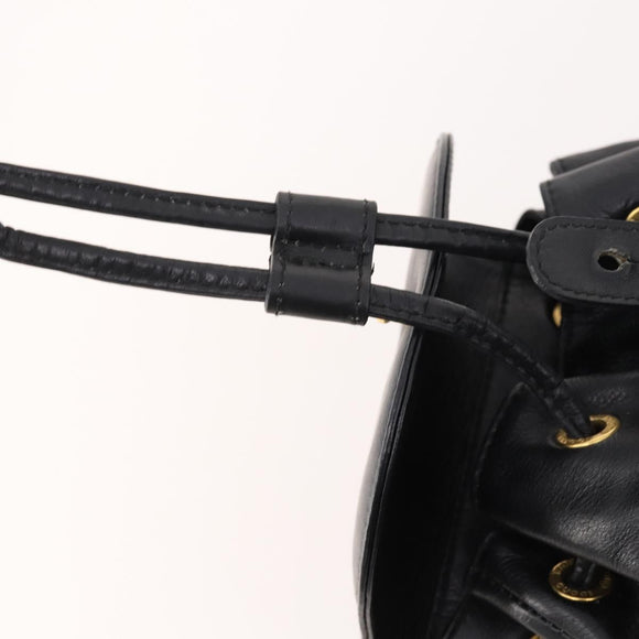 GUCCI Bamboo Backpack Leather Black Gold 003 1705 0030 Auth ep13234