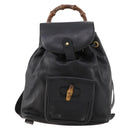 GUCCI Bamboo Backpack Leather Black Gold 003 1705 0030 Auth ep13234-13